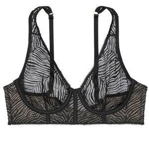 Victoria's Secret Unlined Plunge Zebra Lace Bra 38C